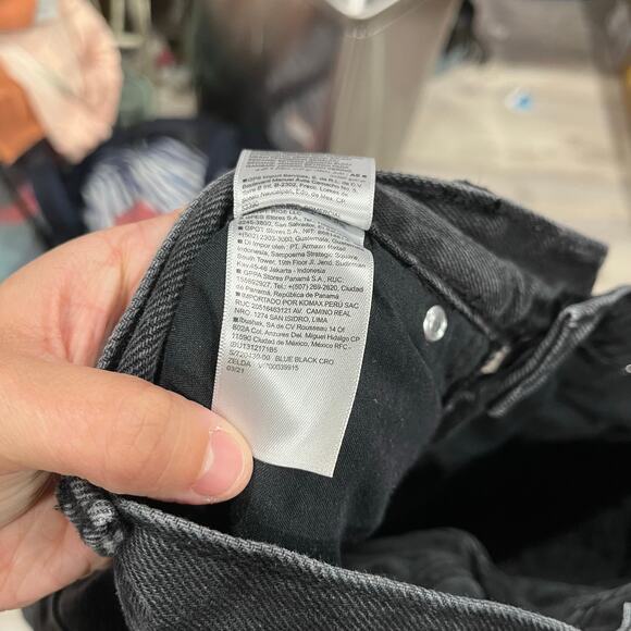 Old Navy High-Waisted Slouchy Straight Cropped Distressed Jeans 10 Zelda Black - Picture 5 of 8